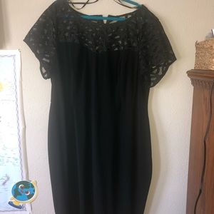 Little black dress, embellished shoulders